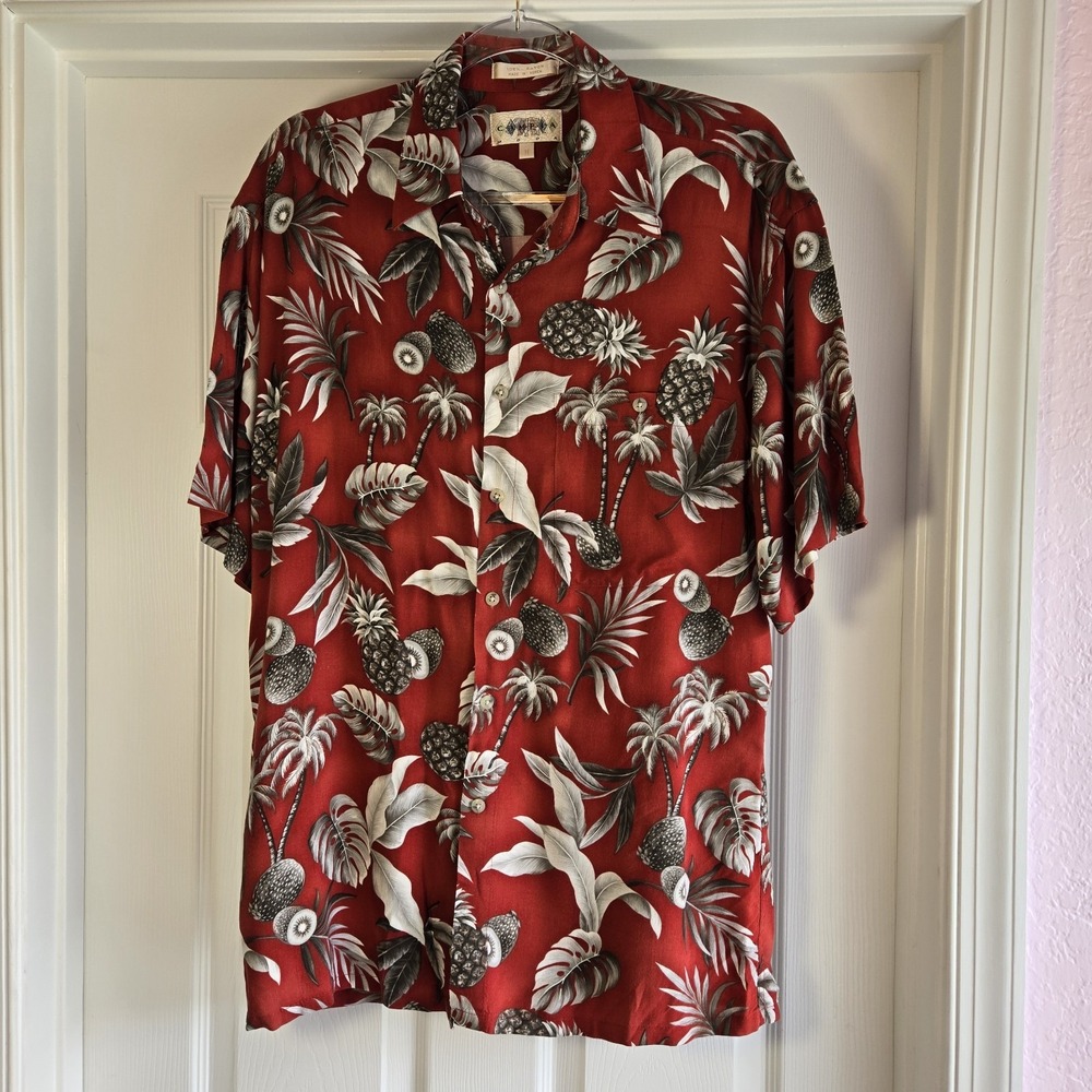 Campia Moda Hawaiian Shirt‎ Rayon Tropical Men's Size M Button Up Vintage